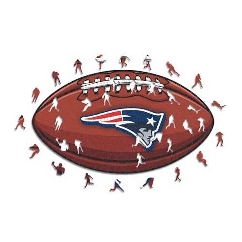 Iconic Puzzles, New England Patriots crest, 100% eco-sustainable wooden puzzle with official license NFL, size S, 150 pieces