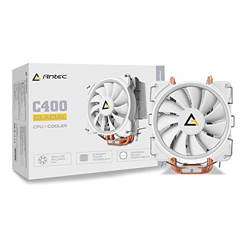 Antec CPU Cooler, C400 Glacial 120mm Pure White LED for Intel LGA 775/1150/