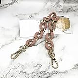 LYKD Handtaschen-Kettenriemen Fashion Chain Harz-Taschen-Ketten-Hardware Schulterstroh Dekorative Chainum-Kette DIY-Kettenkette (Color : Black115CM) (Color : Powder Portable)