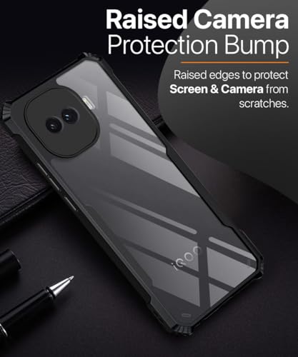 Image of WOW IMAGINE Shock Proof Clear Back Case Mobile Cover for iQOO 15R 5G (Hard | Hybrid PC + TPU | Full Armour Device & Camera Protection | Black)