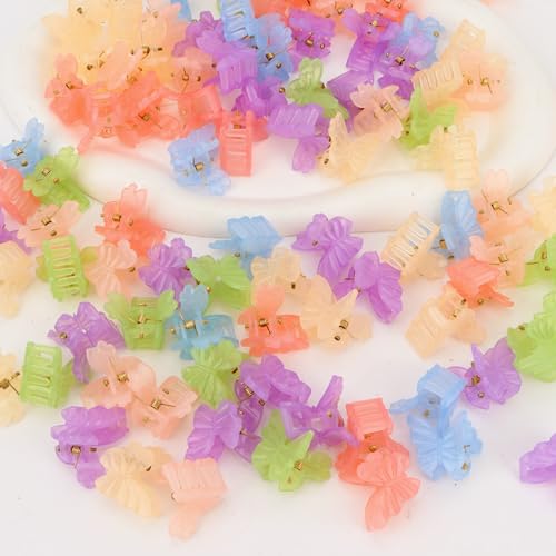 Mini pinzas de mariposa para el cabello 100 unidades pinzas pequeñas lindas para niñas y mujeres miniatura 4