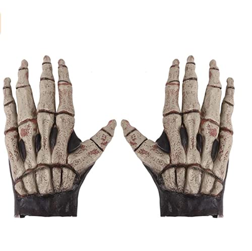 Skeleton Gloves Halloween Costume Party Cosplay Gloves Full Finger Mummy Ghost Gloves Mittens Skeleton Costumes Accessory Bone Gloves Claws Skull Gloves Party Favors Props