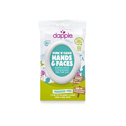 Dapple Pure 'N' Clean Moisturizing Hand and Face Wipes, Soft Pack, White, 30 Carton