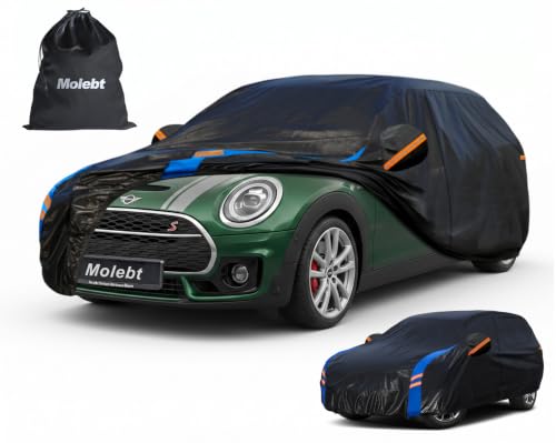 Image of Custom Fit Car Cover for MINI Clubman (2011-2024), Upgraded Waterproof All Weather Outdoor Auto Cover with Driver Door Zipper & Mirror Pockets, UV /Snow /Dust Protection