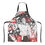 [BOBYK] エプロン 鬼滅の刃 猗窩座 カフェエプロン 首掛け ポケット付き H型 おしゃれ メンズエプロン レディースエプロン 調節可能 防水 ワークエプロン 保育士 業務用 仕事用 家庭用
