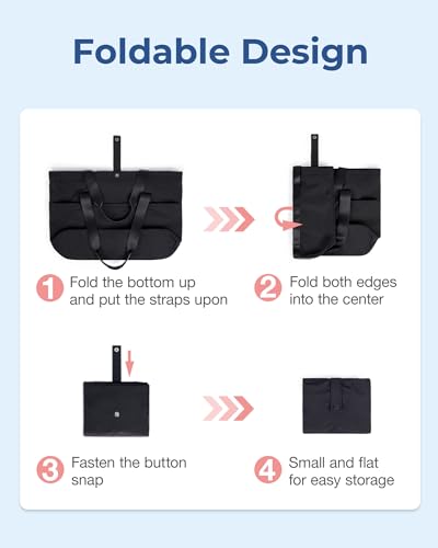 Bagsmart Tote Bag For Women, Foldable Tote Bag With Zipper Large Shoulder Bag Top Handle Handbag For Travel thumb #1