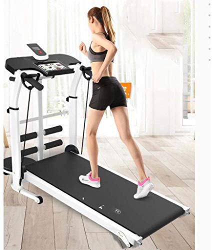 Image of Recovery Fitness Walking Treadmill with Full Length Hand Rails Deck Cushions and Heart Rate Monitoring Folding Running Jogging Walking Treadmill (Red)