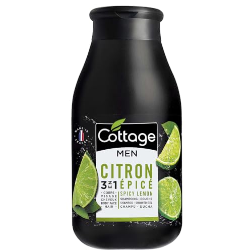 Shampoing Douche Homme Cottage Citron Épicé : gel douche 3 en 1 corps et cheveux
