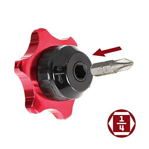 Powerbuilt 1/4-Inch Drive 2 In 1 Thumb Ratchet & Bits Driver, Finger Ratchet,Red,941248 #TOP3