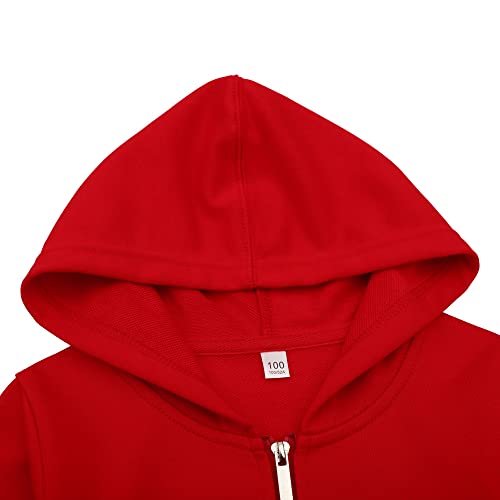 DINGDONG'S CLOSET Kid Toddler Boy Girl Solid Multi-Color Basic Cotton Hoodie Hooded Zip Up Sweatshirts Pullover Jacket3