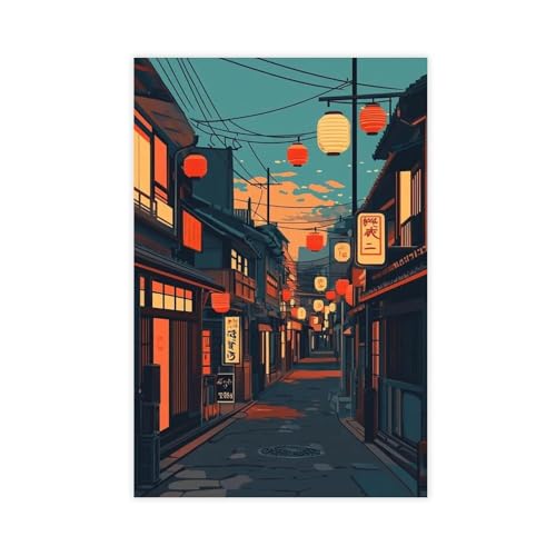 BKHJSASU Lienzo decorativo de Tokio Golden Street para decoración de pared, pinturas para sala de estar, dormitorio, 20 x 30 cm