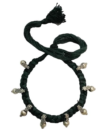 ATHZ Collar Necklace for women Thread Jewelry Oxidised silver beaded Handmade Artisan choker Necklace (Black, Silver) (B0DF1TZSCJ) Amazon Price History, Amazon Price Tracker