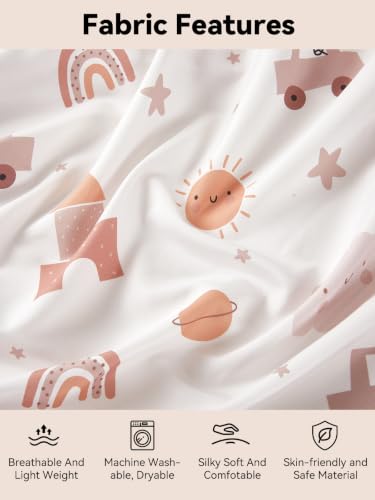 Image of TILLYOU Baby Crib Sheets for Boys Girls, Super Soft Toddler Bed Sheets, 2 Pack Sheets for Standard Crib Mattress 28x52in, Block car