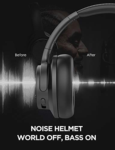 AUSDOM Hybrid Active Noise Cancelling Bluetooth 5.0 Kopfhörer, Wireless V5.0 Over Ear Kopfhörer, extra tiefer IVC-BASS… - Image 4