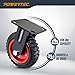 POWERTEC 8 Inch Caster Wheels Set of 4 (2 Swivel & 2 Fixed), Heavy Duty Casters w/Rubber Knobby Tread for Workbench, Dolly, Cart, Trolley, Wagon and Chicken Coop, Large Rubber Castor Wheels (17055V)
