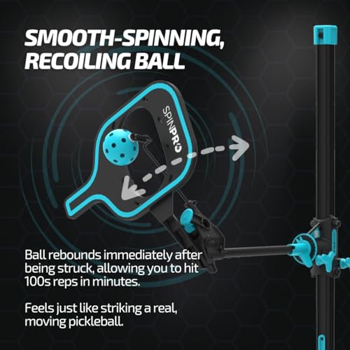 SpinPro for Pickleball - Pickleball Trainer | Training Aid for Learning Topspin, Slice, Sidespin | Improve Your Game Rapidly | at-Home, Indoor or Outdoor