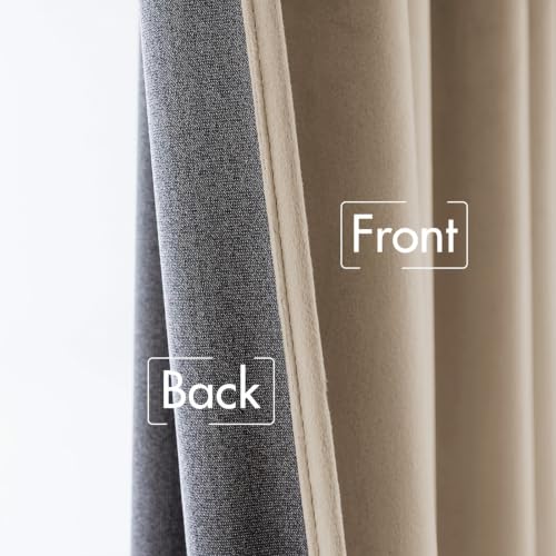 Image of MIULEE Velvet Curtains 52x90 inches 2 Panels Cream Beige Blackout Curtains | Luxury, Bedroom Living Room, Thermal Insulated, Super Soft Window Drapes, Rod Pocket & Back Tab