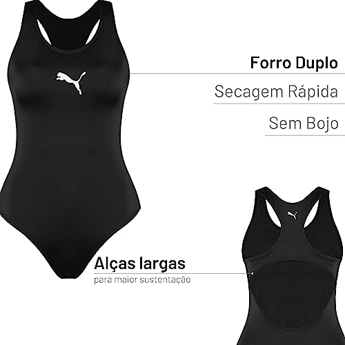 Maiô Nadador, Puma, Feminino, Preto, P