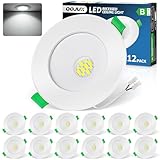 QOJUX Lot de 12 Spot LED Encastrable Classe B 6500K Blanc Froid, 5W 800LM Spots de Plafond Encastré Extra Plat 230V IP44 Salle de Bain,Trou Φ 68mm   80mm, Non Dimmable