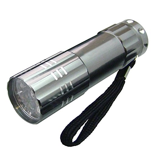 Aluminium 9 Led Lightweight Flashlight Torch Silver