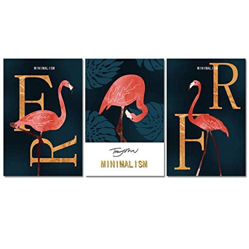 Toile peinture flamingo animal moderne au design artistique epure 50x70