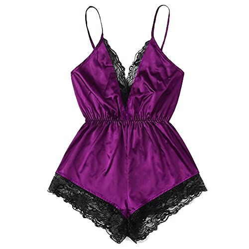 sexy lingerie set plus size lingerie women's lingerie, sleep & lounge cosplay lingerie bridal lingerie naughty for sex 580 (Purple, M)