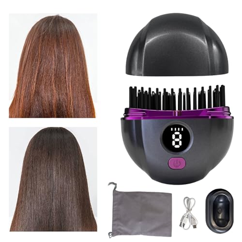 Uhngw Plancha Para El Cabello Sin Cable,2 En 1 Recargable Sin Cable - Cepillo Alisador Para Cabello Corto | Para Pelo Largo Rizado Flequillo Estilizado En Bordes Belleza Mujeres Niñas Uso Diario Viaje