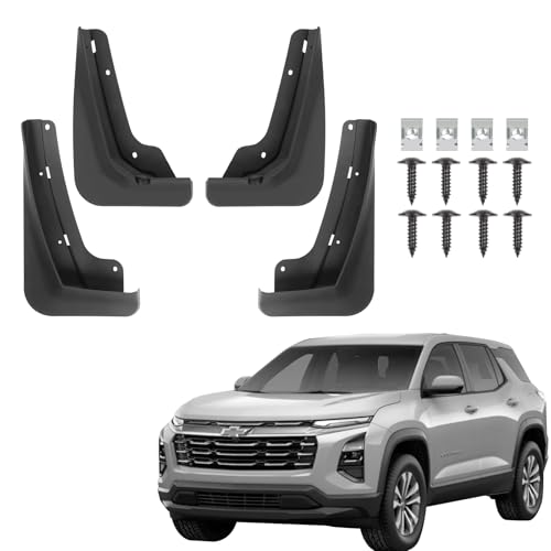Image of Mud Flaps Splash Guards for Fit for Chevy Equinox 2025 | No Drilling Required Bendable Mud Guards | Front & Rear 4-Piece Set Car Accessories