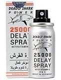 Deadly Shark 25000 Delay Spray for Men | Last Longer in Bed | 150 Sprays | Desensitizing for Premature Ejaculation PE | 45ml | Helps Prolong and Control Climax