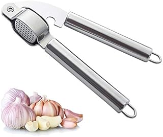 Garlic Press Stainless Steel Professional Kitchen Ginger Crusher Mincer Heavy Duty Presser Squeezer Garlic Chopper Rust Proof & Dishwasher Safe for Kitchen and Restaurant