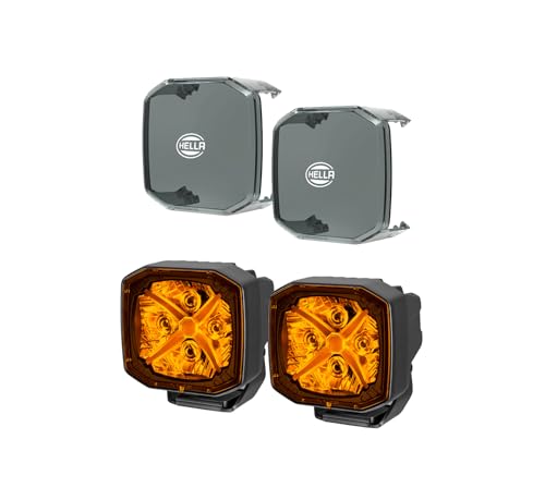 Hella X-TREME XT-3A Amber 3-Inch LED Offroad Driving Light with 5700LM, Featuring Amber X Position Light and Side Signal