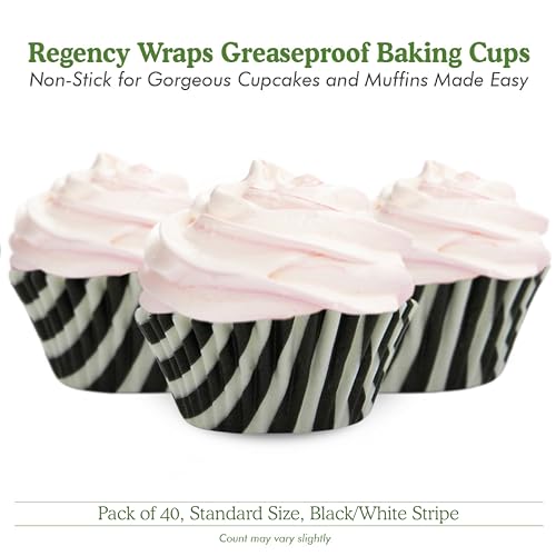 Cápsulas de repostería Regency Wraps a rayas, tamaño estándar, 40 unidades 8
