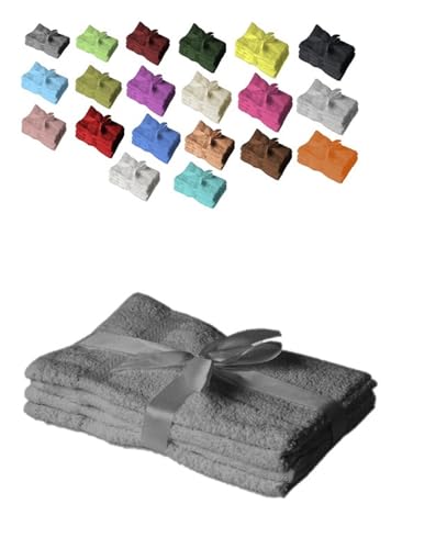 EXKLUSIV HEIMTEXTIL Gästehandtuch 4er Set 30 x 50 cm Anthrazit