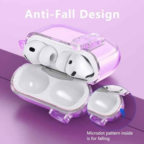 Image of Clear Case for Airpods Pro 3 Case 2025 Women, VISOOM Clear New Apple AirPods iPods Pro3 Cases Protector Cover Cute Transparent Air pods Ipod Pro 3rd Gen Cases With Lock /Keychain /Cleaning Kit for women