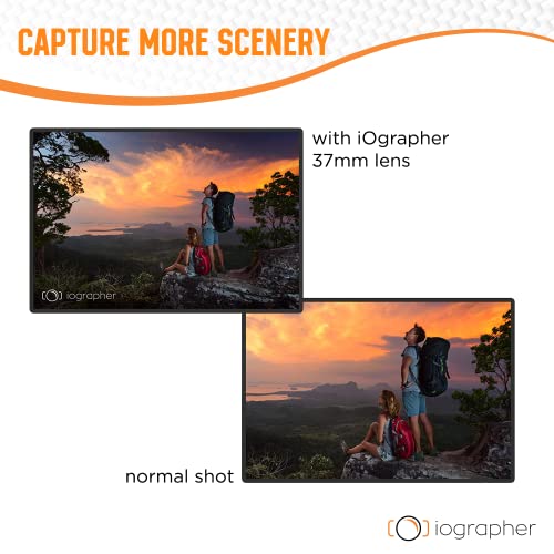 Iographer 37Mm Wide Angle & Macro Lens Kit - Phone Camera Lens Attachment For Smartphone & Tablet - Wide Angle And Macro Lens For Phone Upgrade To Professional Camera With Lens Cap & Leather Case Bag #TOP5