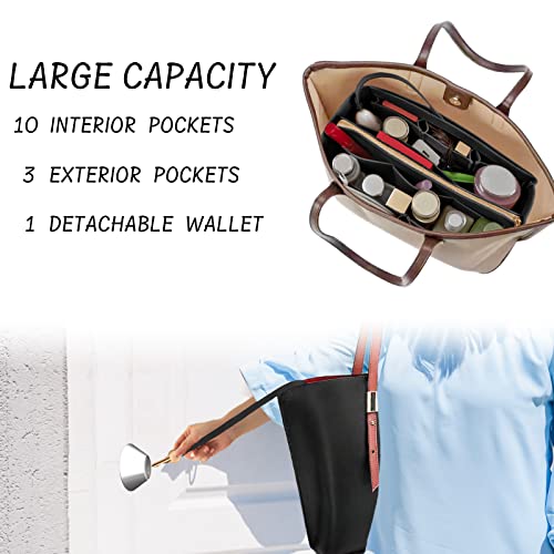 Dailyplus Purse Organizer Insert With Zipper Felt Bag Organizer Handbag Organizer Insert Bag In Bag Organizer With Key Chain For Tote Purse Bag Black Small #TOP4