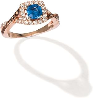 LE VIAN Vanilla Chocolate Diamond Sapphire Statement Ring for Women I 14k Rose Gold Ring for Her (H-I/Brown, VS2-SI1, 0.73 cttw) Promise Wedding Anniversary Band Size 7