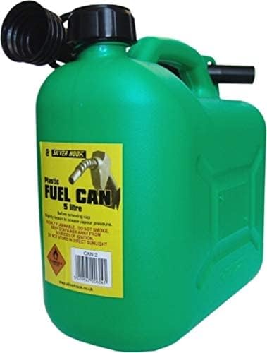 2 X Unleaded Petrol Can and Spout Green 5 Litre