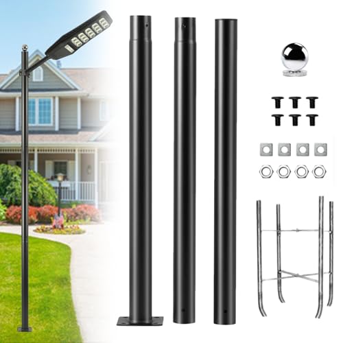 Xhmeishan Street Light Pole 10Ft, Street Light Poles for Outdoor Lighting,Solar Pole Accessory for Street, Suitable for Basketball Courts, Residential Areas,Parking Lots, Park 10FT(76)