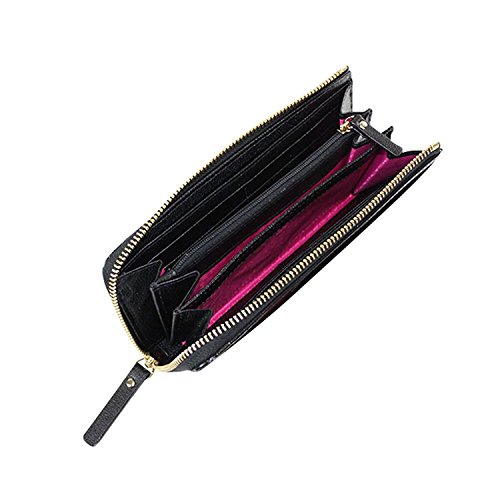 Kate Spade Alice Court Nisha Bow Zip Around Wallet Black4