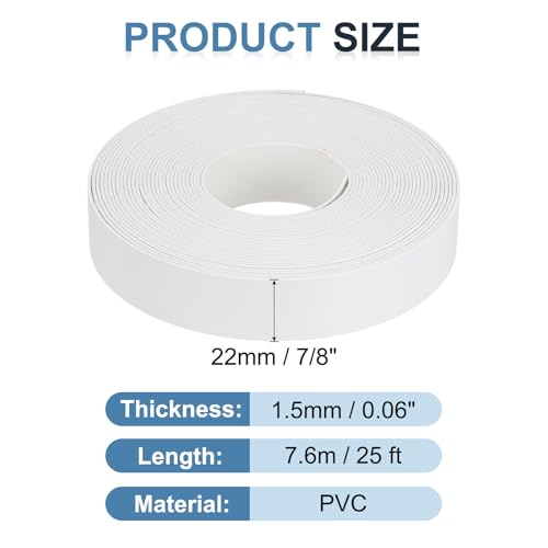 QUARKZMAN Weiß Kantenumleimer Selbstklebend, 2.2mm x 7.6m Klebeleisten Selbstklebend Flexibles Kantenband Kantenumleimer mit Schmelzkleber für Kantenschutz