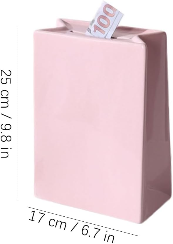 PEKJI Ceramic Piggy Bank Square Creative Coin Bank Desktop Ornaments Money Bank Home vase entryway