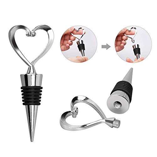 3 metalen hartvormige fles stoppen voor rode wijn champagne mousserende wijn bier saver Sealer (zilver) - Image 5