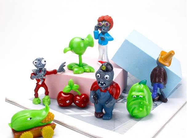 8 PCS P-lants vs Zombies Figures Set, Anime Mini Figures Set, Plants Vs Zombies Toys, PVC Figure Set, for Kids Birthday Party Cake Topper Halloween Parties Decoration