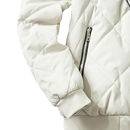 Men's Stand Collar Diamond Jacket Winter Full Zipper Bomber Outwear Fleece Lined Thermal Padded Jackets3