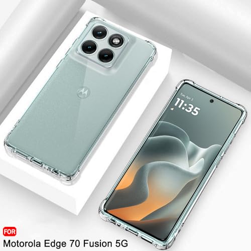 Image of TheGiftKart Crystal Clear Back Cover Case for Motorola Moto Edge 70 Fusion 5G | Shockproof Soft TPU Case | Cushioned Edges for Ultimate Protection Back Cover Case (TPU, Transparent)