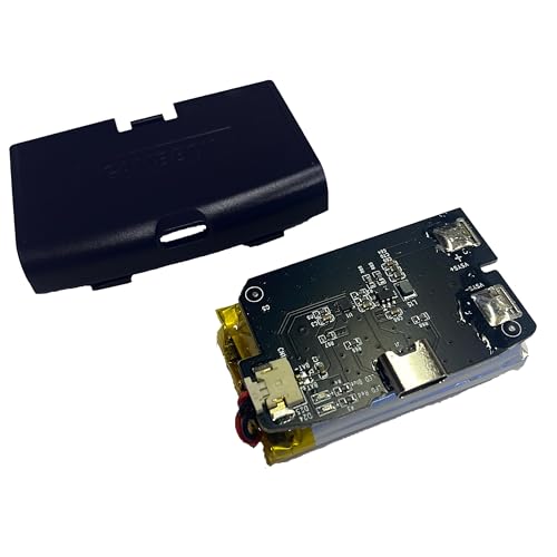 Game Boy Advance Rechargeable Battery Mod, 1800mAh Lithium LiPo, USB-C Charging, For Original Gameboy Advance (With Black (onyx) Cover) by Finding Harvest - Used condition - US$47.02