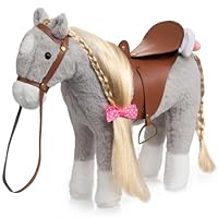 HollyHOME Stuffed Animal Horse Pretty Plush Toy Pretend Play Horse 11 inches