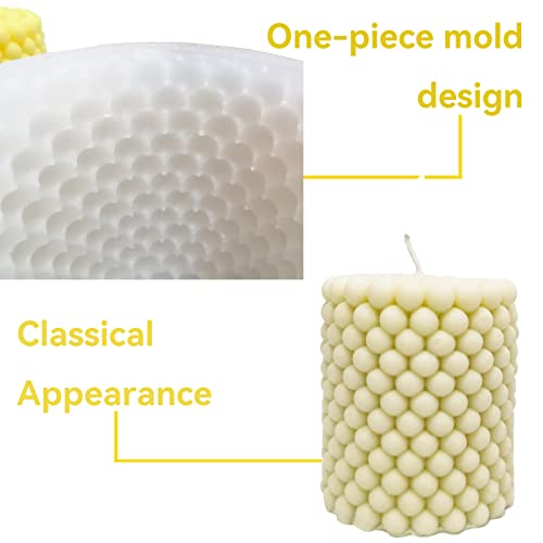 Muhmu Candle Molds For Candle Making, 3D Silicone Cylinder Wax Candles Valentines Day Diy Gifts Soap Casting Aromatherapy For Party Home Dinner Decor Accessory Sphere Moldes De Silicona Para Vela #TOP3