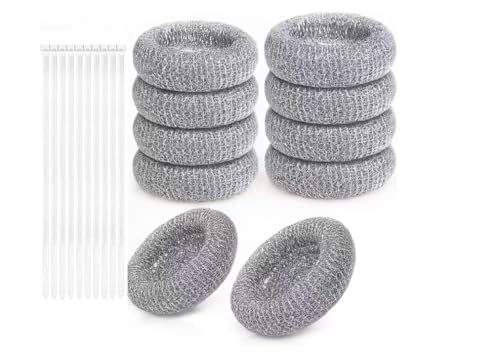 Lint Traps for Washing Machine Hose, Stainless Steel Washing Machine Drain Lint Trap, 10PCS Lint Catcher for Washer Machine with 10PCS Cable Ties, for Filter Out Cotton Fluff, Paper Scraps, Hair, Etc